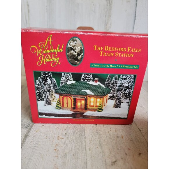 Bedford Falls Train Station It's a wonderful Life Vintage village accessory xmas - Picture 7 of 7